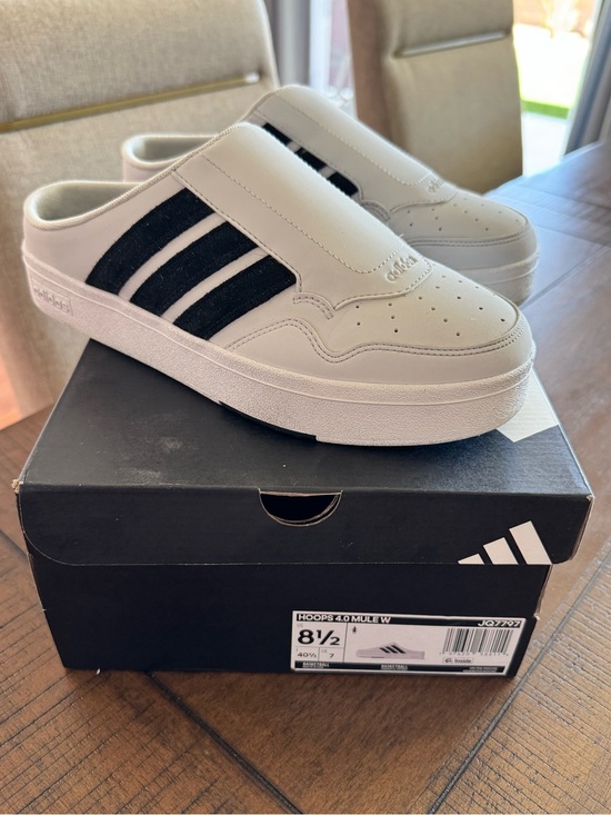 adidas Shoes - Adidas Hoops 4.0 Mule Crystal White Sneakers Size 8.5